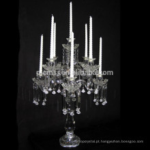 Candelabros de cristal do casamento transparente para centros de mesa de mesa de casamento